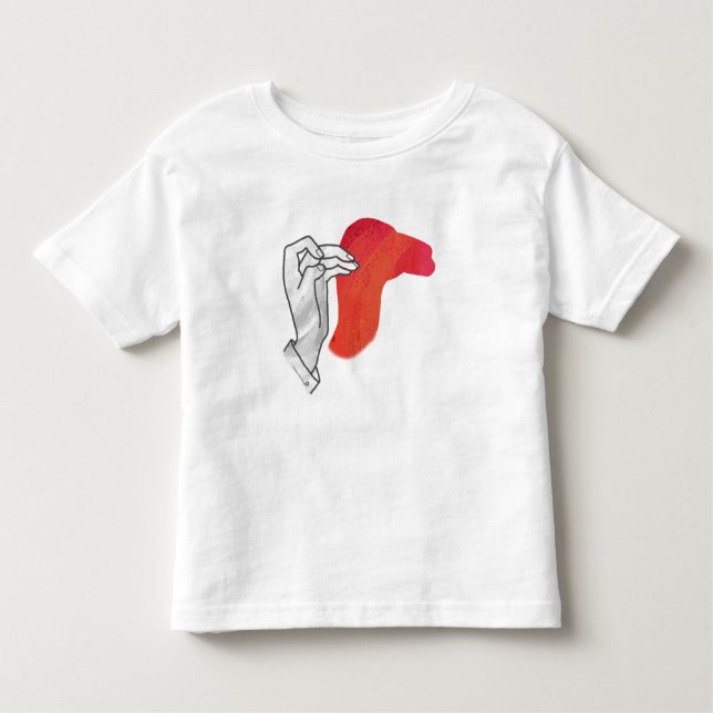 Camiseta De Bebé Hand Silhouette Camel Red (Anverso)