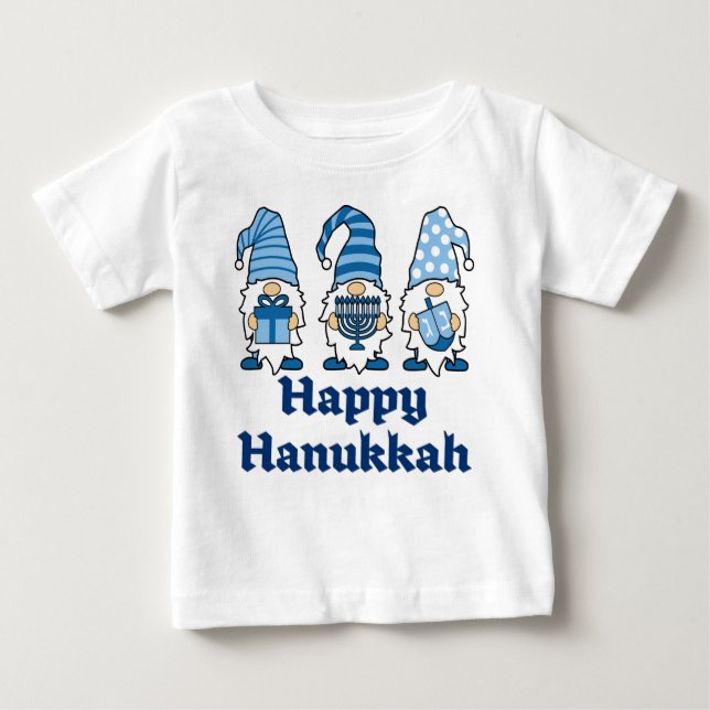 Camiseta De Bebé Hanukkah Gnomes Trio Baby T Shirt (Anverso)