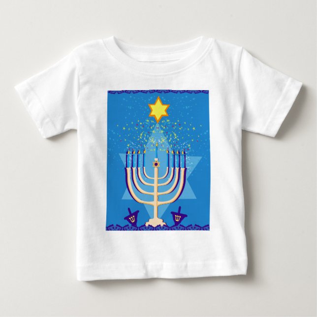 Camiseta De Bebé hanukkah menorah (Anverso)