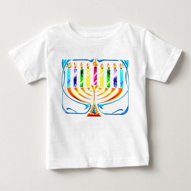 Camiseta De Bebé Hanukkah Menorah - Chanukah Menorah (Anverso)