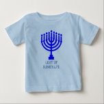 Camiseta De Bebé Hanukkah Menorah Luz de mi vida<br><div class="desc">Esta linda camisa de vacaciones representa una menorah y se puede personalizar con cualquier nombre o título para mostrar tu afecto!</div>