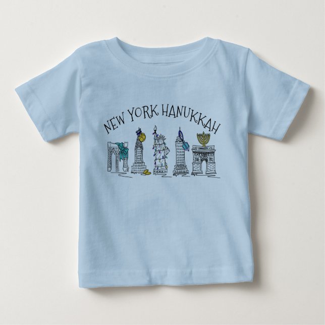 Camiseta De Bebé Hanukkah NYC vacaciones judías Chanukah (Anverso)
