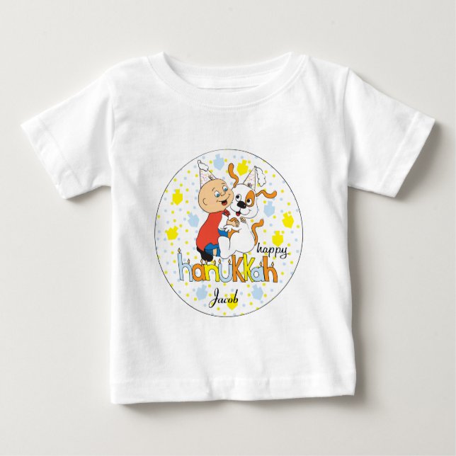 Camiseta De Bebé Hanukkah Tee Shirt Kids Personalizan (Anverso)