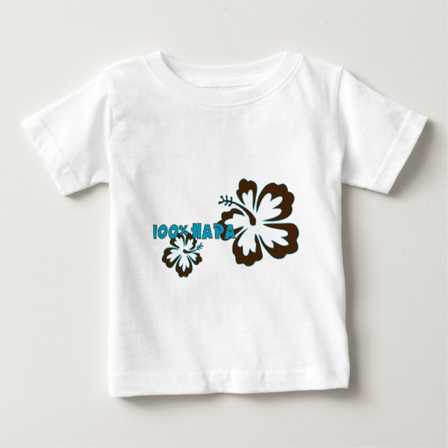 Camiseta De Bebé Hapa 100% (con el hibisco) (Anverso)