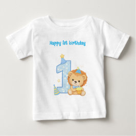 Camiseta De Bebé Happy 1st Birthday Lion Toddler T-Shirt