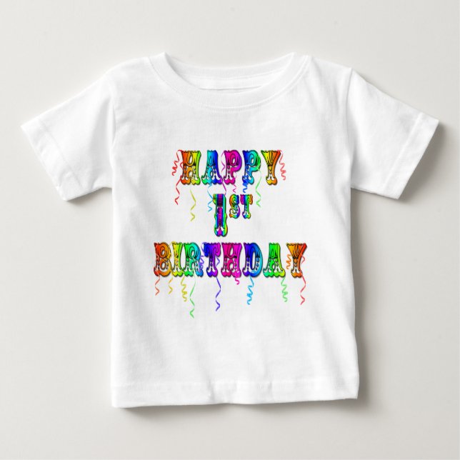 Camiseta De Bebé Happy 1st Birthday T-Shirt and (Anverso)