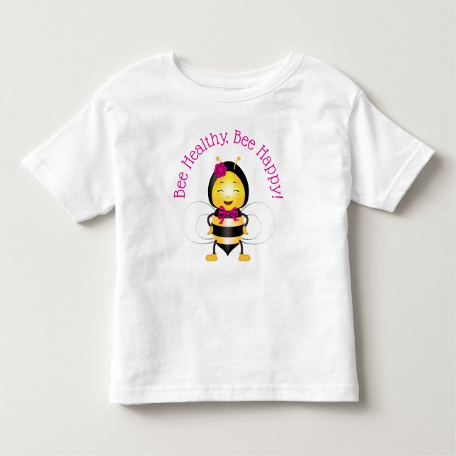 Camiseta De Bebé Happy Bee Chica Toddler T-Shirt (Anverso)