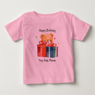 Camiseta De Bebé Happy Birthday Custom name