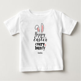 Camiseta De Bebé Happy Easter Bunny Custom Name