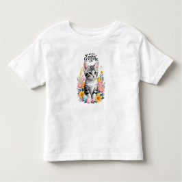 Camiseta De Bebé Happy Easter Gray Tabby con flores