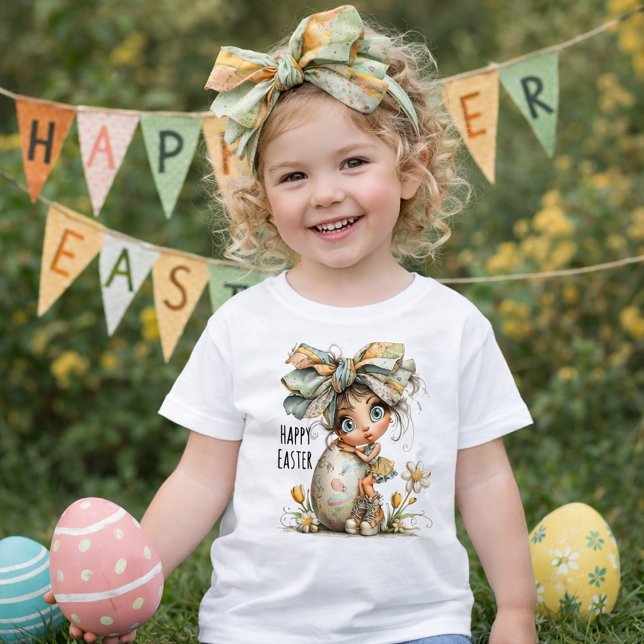 Camiseta De Bebé Happy Easter – Sweet Springtime Bow Tee for Kids (Subido por el creador)