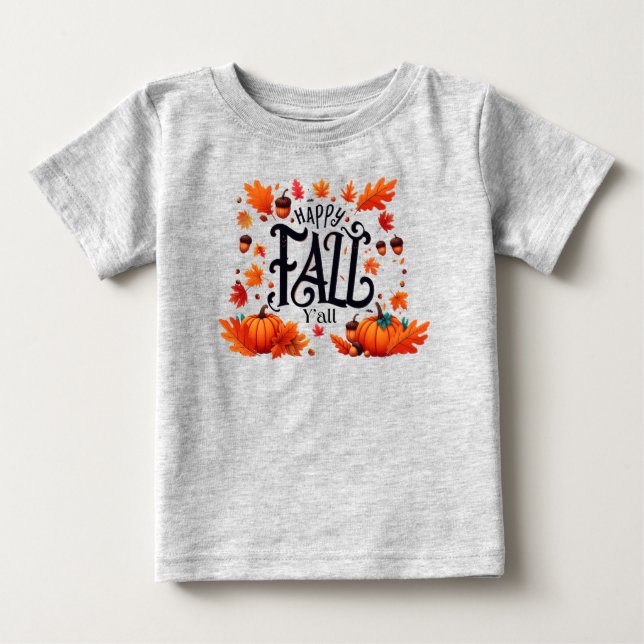 Camiseta De Bebé Happy Fall Y'all (Anverso)