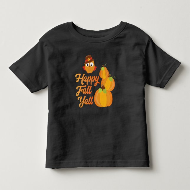 Camiseta De Bebé Happy Fall Yall Autuml Owl And Pumpkins Art (Anverso)