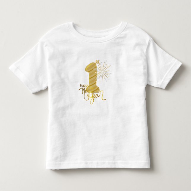 Camiseta De Bebé Happy First New Year Baby T-Shirt (Anverso)