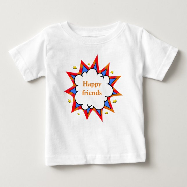 Camiseta De Bebé Happy friends comic (Anverso)