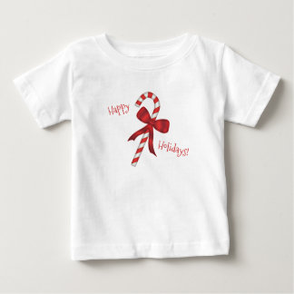 Camiseta De Bebé Happy Holidays Merry Christmas Candy Cane