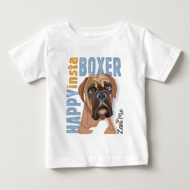 Camiseta De Bebé Happy Insta Boxer - Zani Mo Dog (Anverso)