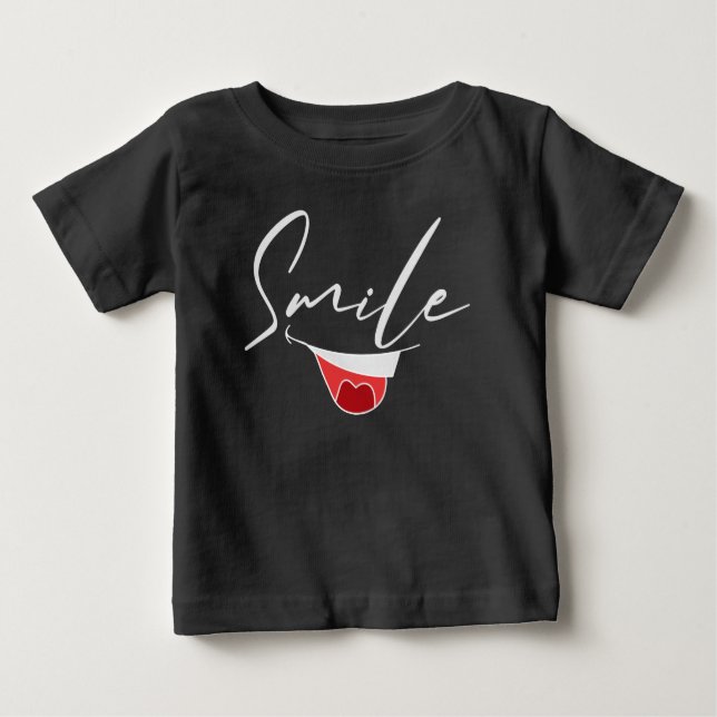 CAMISETA DE BEBÉ HAPPY MOOD SONRIENDO. (Anverso)