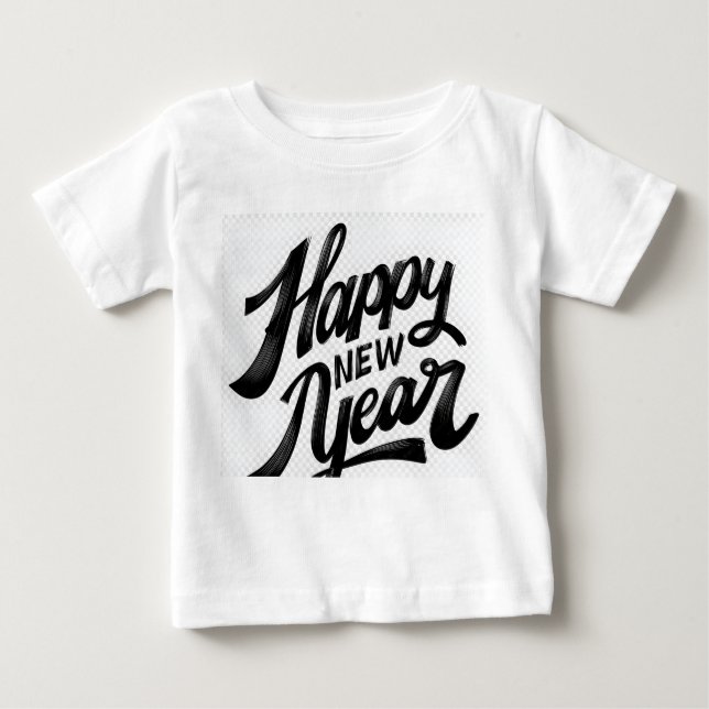 Camiseta De Bebé Happy New Year Brush‑Style Greeting (Anverso)
