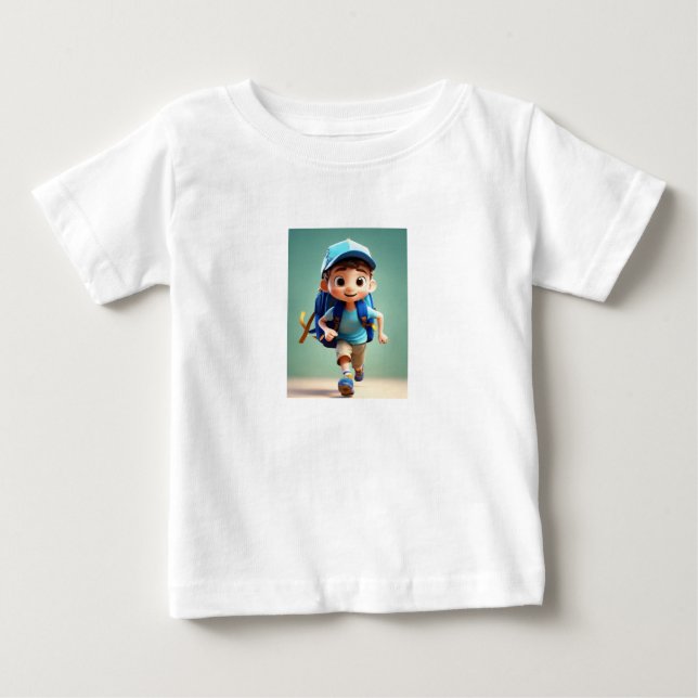 Camiseta De Bebé "Happy Runner Kid Tee: Diversión al estilo Pixar"  (Anverso)