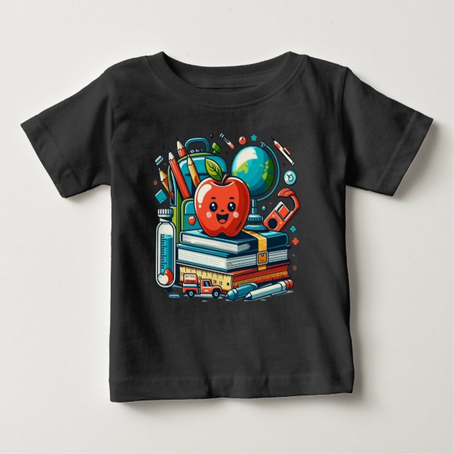 Camiseta De Bebé Happy School Days: Back to School Essentials (Anverso)