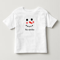 Happy Snowman Face Personalized Name T-Shirt