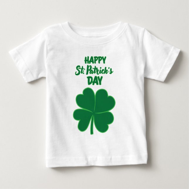 Camiseta De Bebé Happy St. Patrick's Day Clover Leaf (Anverso)