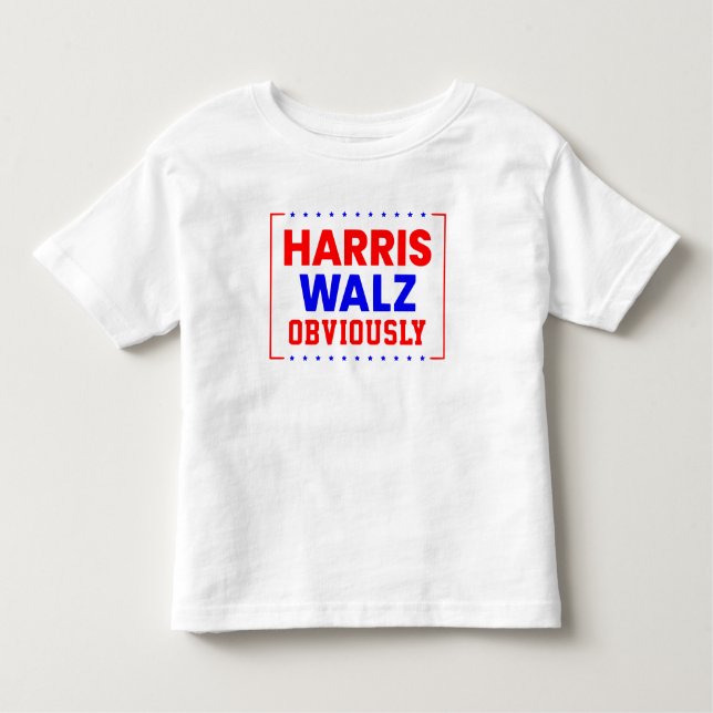 Camiseta De Bebé Harris Walz obviamente Kamala Harris por el presid (Anverso)