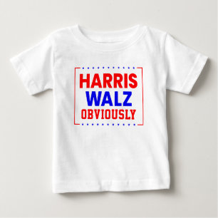 Camiseta De Bebé Harris Walz obviamente Kamala Harris por el presid