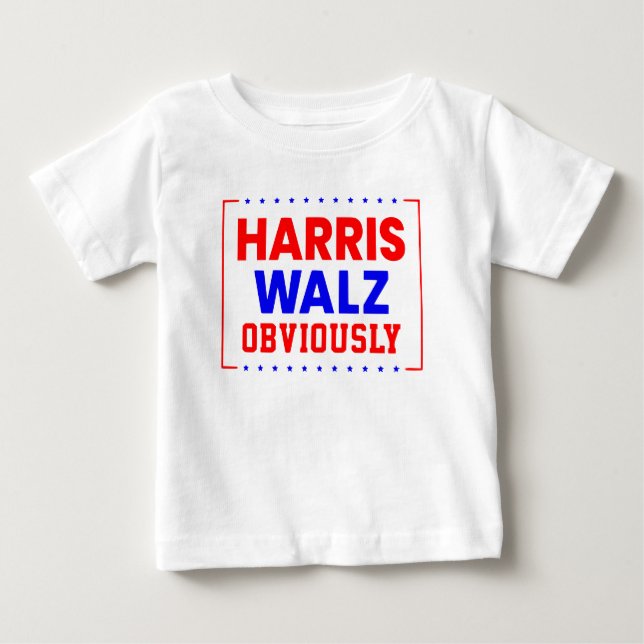 Camiseta De Bebé Harris Walz obviamente Kamala Harris por el presid (Anverso)