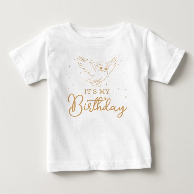 Camiseta De Bebé Harry Potter Hedwig Oro Cumpleaños Mágico (Anverso)
