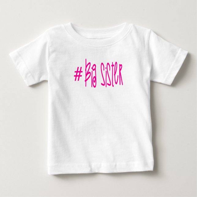 Camiseta De Bebé Hashtag Hermana Mayor (Anverso)