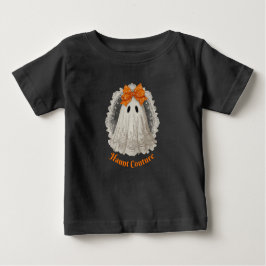 Camiseta De Bebé Haunt Couture Lace Ghost in Orange Bow