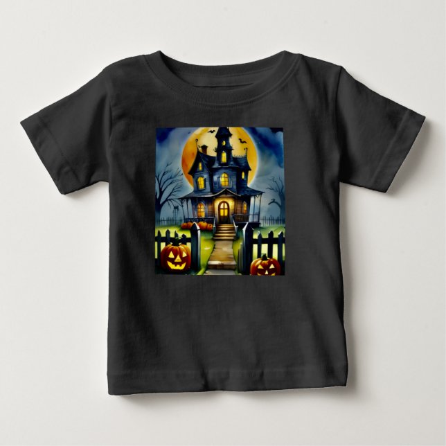 Camiseta De Bebé Haunted Hollow y Moon (Anverso)
