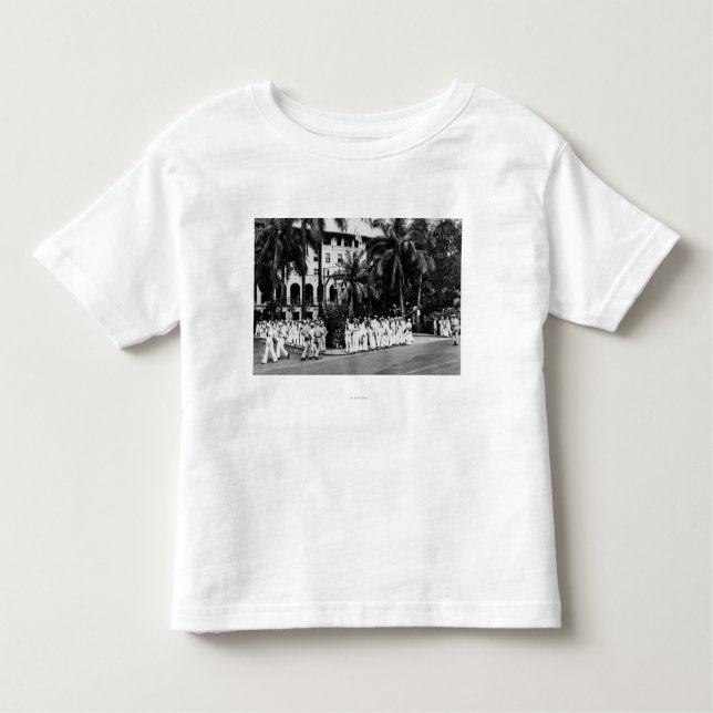 Camiseta De Bebé Hawaii - Niños de la marina esperando el autobús f (Anverso)