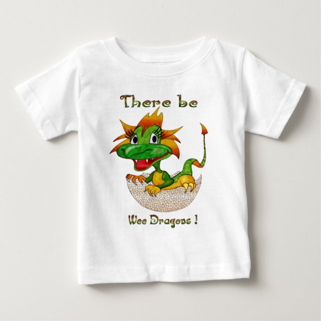 Camiseta De Bebé ¡Hay dragones para bebés y niños! (Anverso)