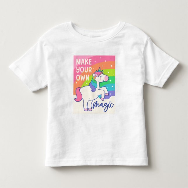 Camiseta De Bebé Haz tu propia magia | Cute unicornio (Anverso)