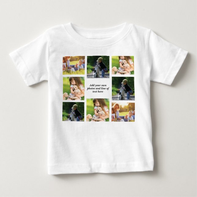 Camiseta De Bebé Haz tu propio collage de fotos y texto (Anverso)