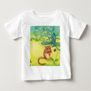 Camiseta De Bebé Hazel Dormouse comiendo fresa silvestre