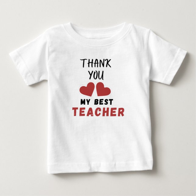 Camiseta De Bebé Heart Design Thank You My Best Teacher Gift Idea (Anverso)