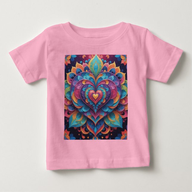 Camiseta De Bebé Heart Mandala (Anverso)