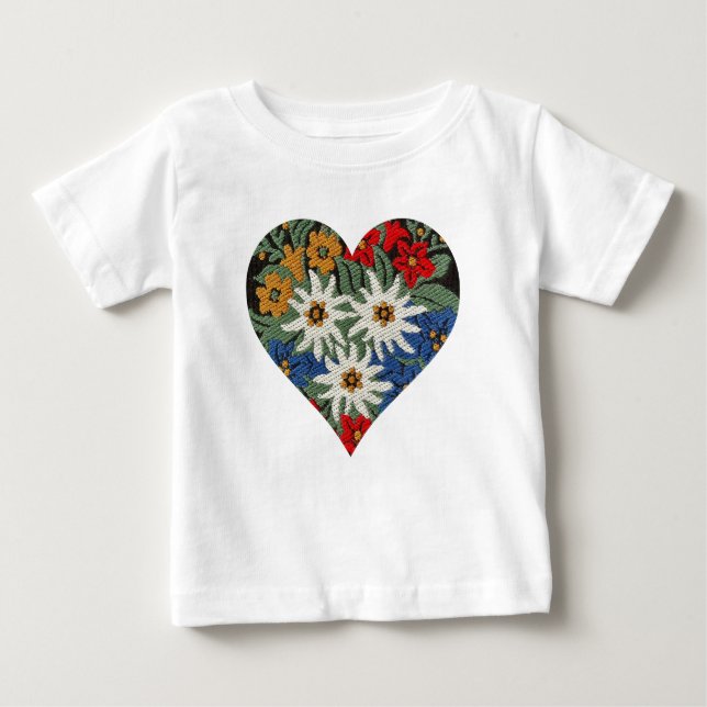 Camiseta De Bebé Heart Shaped Edelweiss Alpine Flower (Anverso)