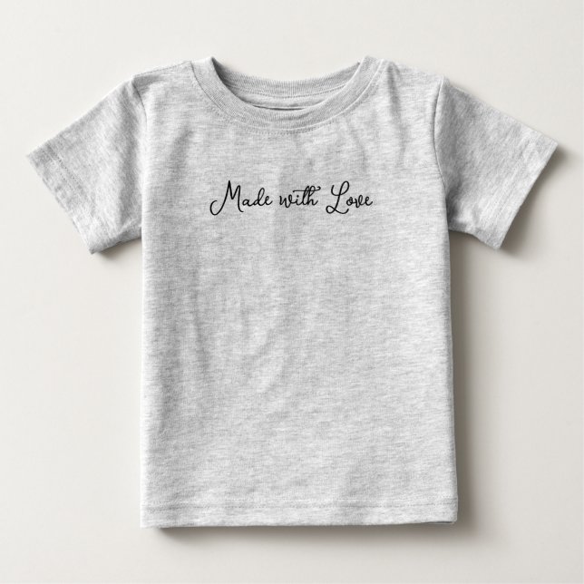 Camiseta de bebé Hecha con Amor - Dulce regalo par (Anverso)