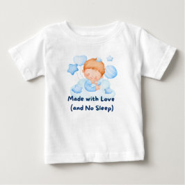 Camiseta De Bebé 👶 "Hecho con amor (y sin sueño)" 💕