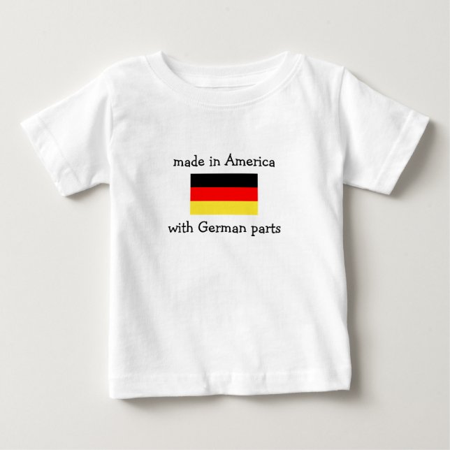 Camiseta De Bebé hecho en América con las piezas alemanas (Anverso)