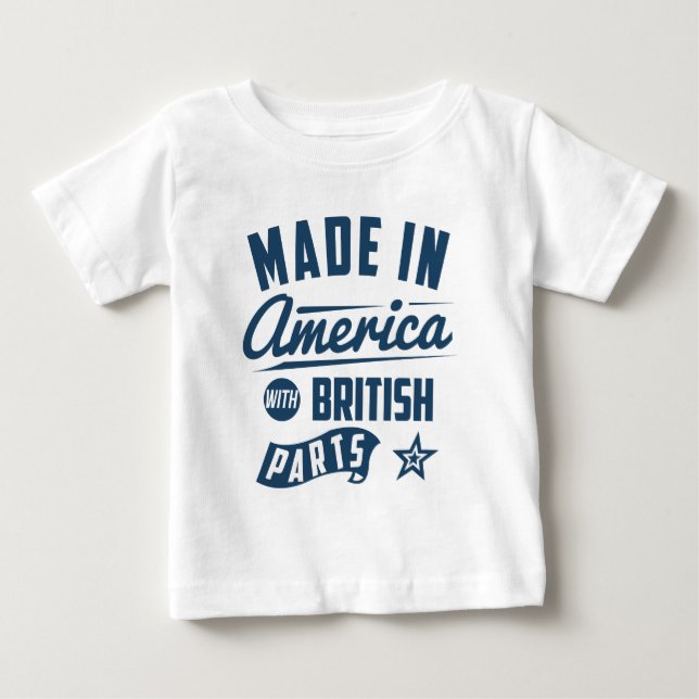 Camiseta De Bebé Hecho en América con las piezas británicas (Anverso)