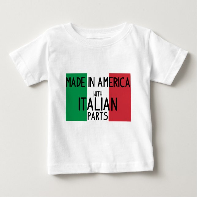 Camiseta De Bebé Hecho en América con las piezas italianas (Anverso)