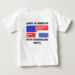 Camiseta De Bebé Hecho en americano con las piezas dominicanas
