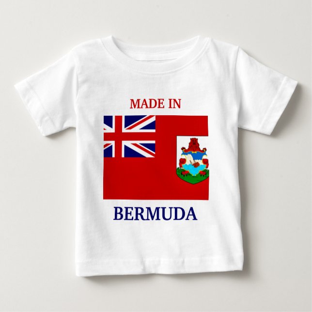 Camiseta De Bebé Hecho en Bermudas con bandera de Bermudas (Anverso)