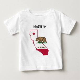 Camiseta De Bebé Hecho en California - Silhouette y Bandera